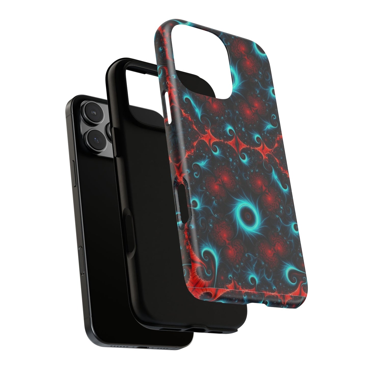 Phone Case matte — Neon Fractal Galaxy Protective Tough Case