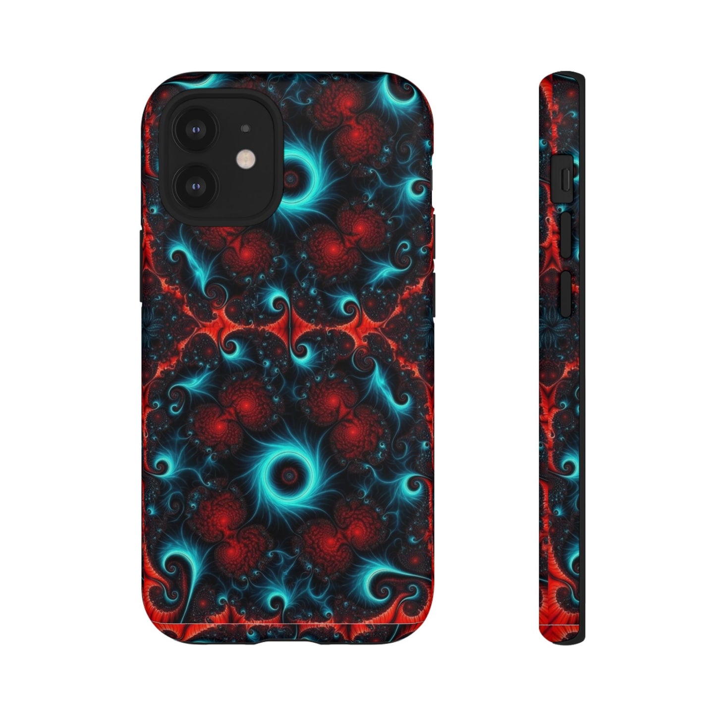 Phone Case matte — Neon Fractal Galaxy Protective Tough Case