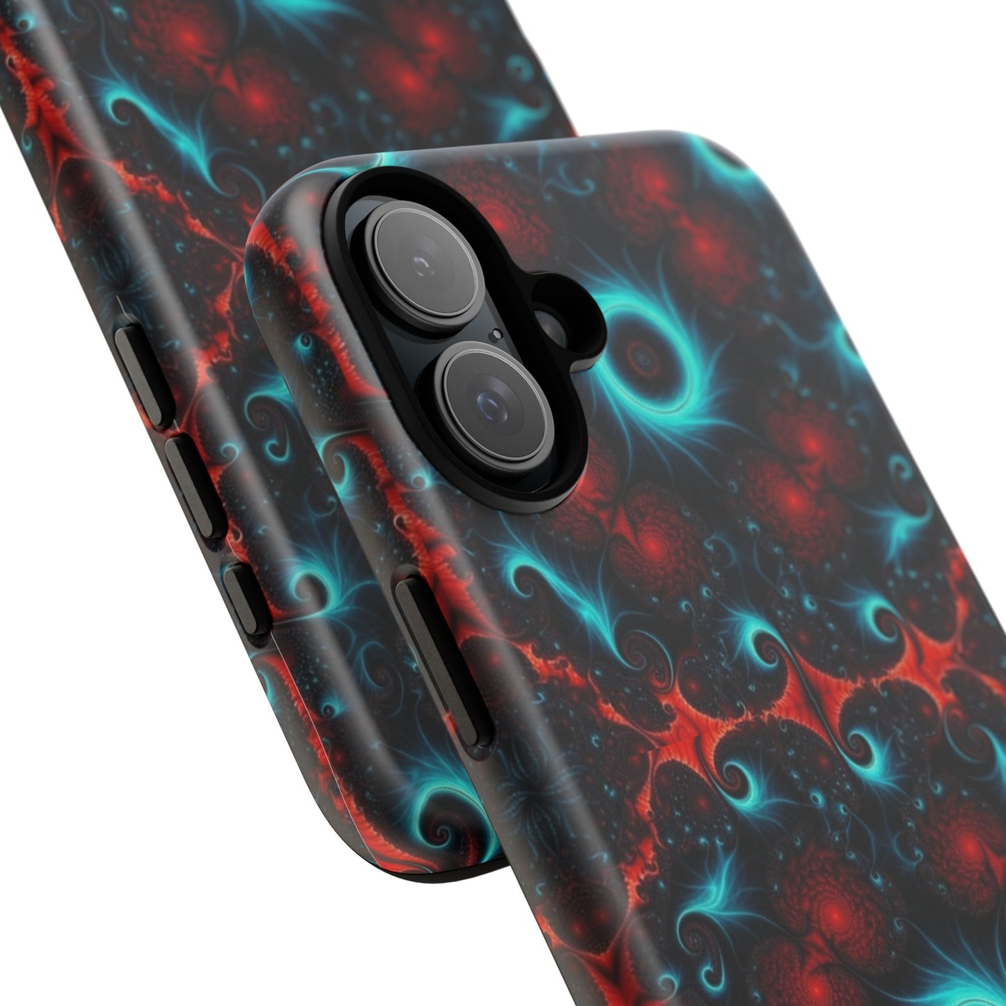 Phone Case matte — Neon Fractal Galaxy Protective Tough Case