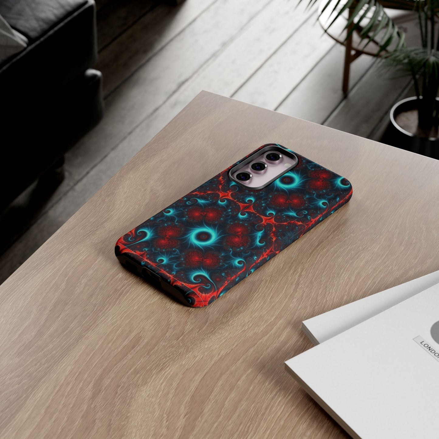 Phone Case matte — Neon Fractal Galaxy Protective Tough Case