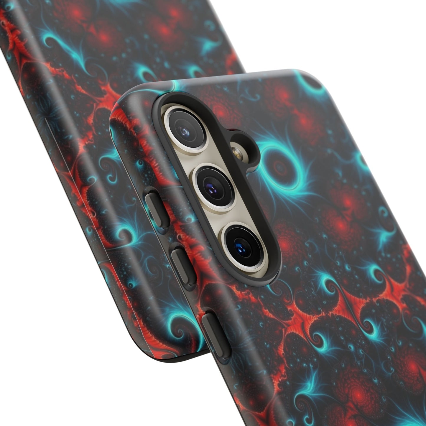 Phone Case matte — Neon Fractal Galaxy Protective Tough Case