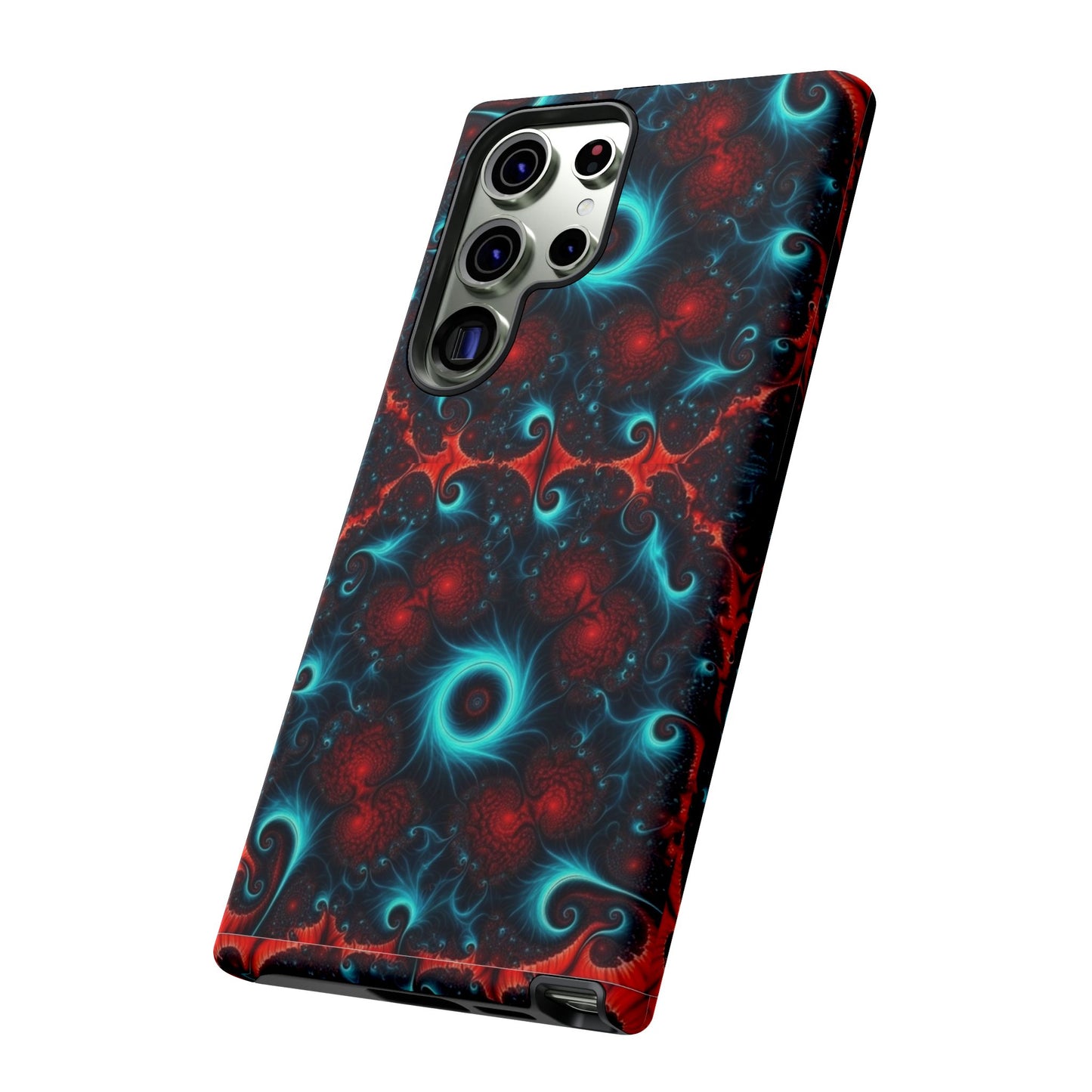 Phone Case matte — Neon Fractal Galaxy Protective Tough Case
