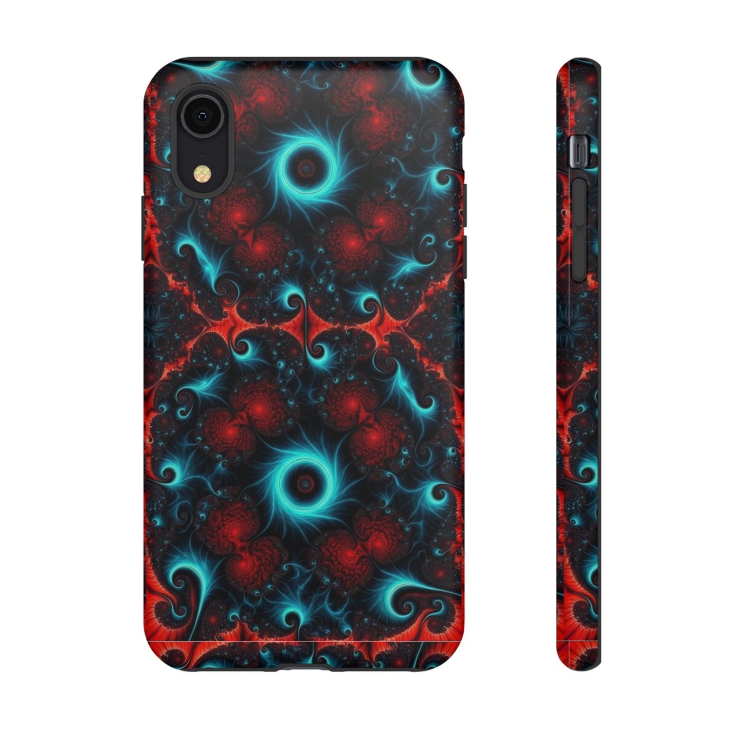 Phone Case matte — Neon Fractal Galaxy Protective Tough Case